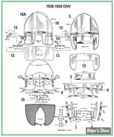  ECLATE PB - PIECE N° 00A - ECLATÉ DE PIÈCES DE PARE-BRISE - OHV 1936-1954