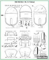  ECLATE PB - PIECE N° 00A - ECLATÉ DE PIÈCES DE PARE-BRISE - 1940-1952 WLA/WL/G/45"