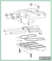  ECLATE S&S - ECLATÉ DES PIÈCES DE COUVRES CULBUTEURS - MOTEUR S&S TYPE SH - SHOVELHEAD 66/84