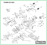 DOC A / PIÈCE N° 00 - ECLATE DES PIECES DE CARTER DE BOITE DE VITESSES - MILWAUKEE EIGHT - TOURING 17/23