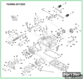  DOC A / PIÈCE N° 00 - ECLATE DES PIECES DE CARTER DE BOITE DE VITESSES - MILWAUKEE EIGHT - TOURING 17/23