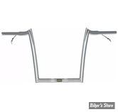 GUIDON PRE-CABLE - PAUL YAFFE BAGGER NATION - Pre-Wired Monkey Bar Handlebar 32mm - HAUTEUR : 30,50CM / 12" - CHROME - PYO:OEMPW-15L-12 C