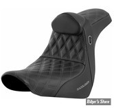 SELLE DUO - SOFTAIL FXLR / FLSB 18UP - SADDLEMEN -  Pro Series SDC Performance Grip Seat - NOIR / COUTURES : GRISE  - SC81829GRERT