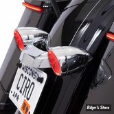  AR - 2 FONCTIONS - 1157 / DOUBLE FILAMENT INSERTS DE CLIGNOTANTS - CIRO 3D - FANG ® REAR SIGNAL LIGHT INSERTS WITH BEZEL - CORPS : CHROME / CABOCHON :  FUMÉ - 45601