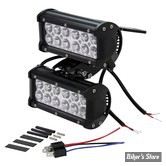 PHARE RECTANGULAIRE - SCRAMBLER LED HEADLIGHT KIT - TC BROS - LED - DOUBLE - NOIR - 107-0107