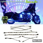 KIT ECLAIRAGE MOTO - CYRON LIGHTING - PLOTS CYRON CONVEX 6 LED - CORPS :  NOIR - COULEUR D'ECLAIRAGE : ROUGE - Biker's Store