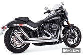 -  ECHAPPEMENT THORCAT / FREEDOM PERFORMANCE - SOFTAIL MILWAUKEE EIGHT 107CI 2018/2020 - UPSWEEP - CHROME / EMBOUTS : NOIR SCULPTÉ STAR - HOMOLOGUÉ ECE