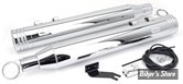 SILENCIEUX MCJ REGLABLE - TOURING MILWAUKEE EIGHT 17/20 - EDITION 100 - CHROME / EMBOUTS : STRIPPED CHROME - HOMOLOGUÉ ECE