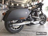  SILENCIEUX MCJ REGLABLE - SOFTAIL MILWAUKEE EIGHT FLSB 18/20 - ROYAL 90 - FINITION : CHROME / EMBOUT : STRIPPED NOIR