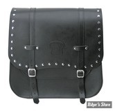 SACOCHE - LATERALE TEXAS LEATHER - CUIR NOIR / BOUCLE CHROME