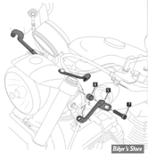 - TETE DE FOURCHE - SANTEE - BATWING SML SERIE : KIT DE MONTAGE : SPORTSTER 09-20 XL883N, 09-12 XL1200N, 19-20 XL1200NS