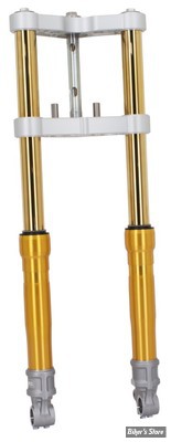 FOURCHE ÖHLINS 43MM FG620/621 - LONGUEUR : 800MM / 31,5" - ANGLE : + 0° / FINITION : OR - AVEC TÉS ZODIAC FINITION : ANODISÉ CLAIR