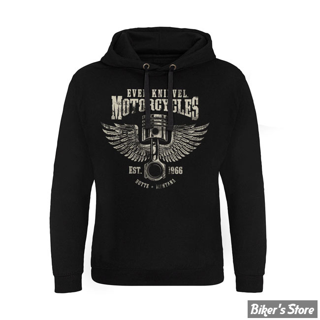 - SWEAT SHIRT A CAPUCHE - EVEL KNIEVEL - Motorcycles Epic hoodie - BLACK - TAILLE M