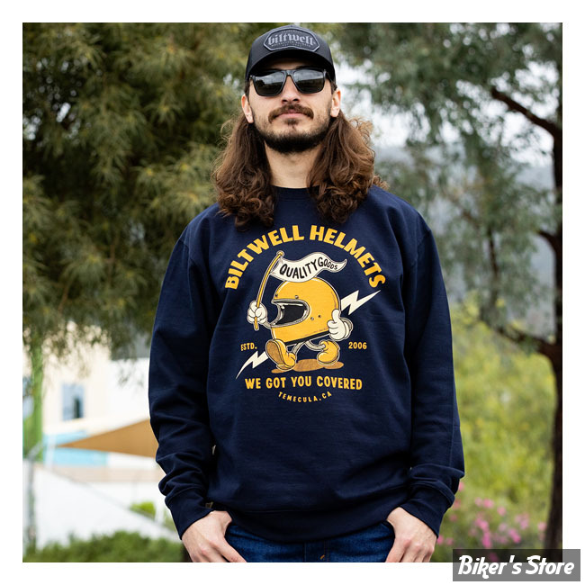 SWEAT SHIRT - BILTWELL - Covered sweatshirt - BLEU - TAILLE XXL