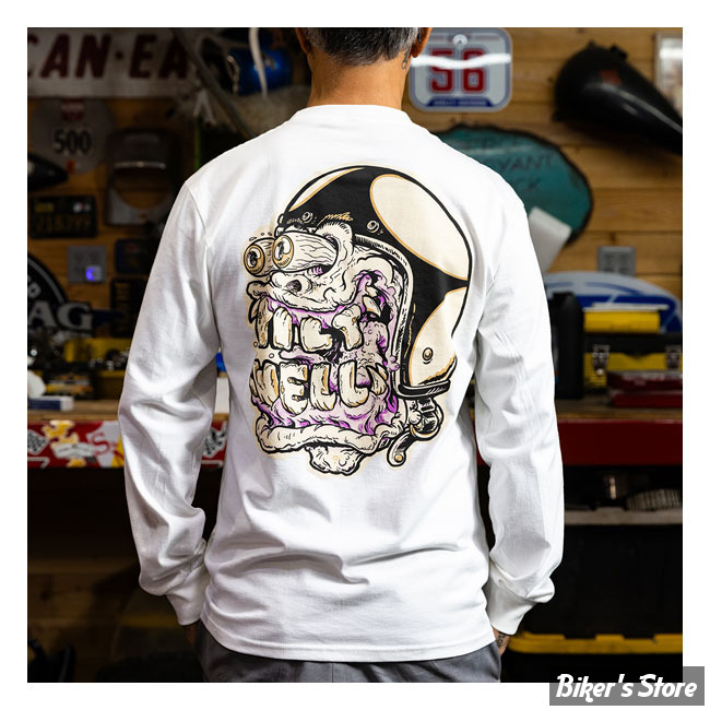 - TEE-SHIRT MANCHES LONGUES - BILTWELL - Decay long sleeve - BLANC - TAILLE XL