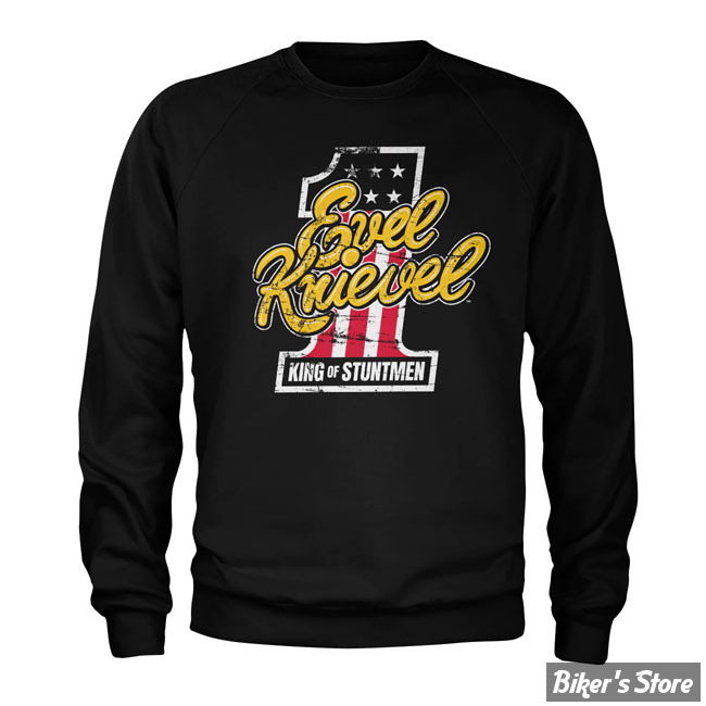 SWEAT SHIRT - EVEL KNIEVEL - King Of Stuntmen sweatshirt - BLACK - TAILLE M