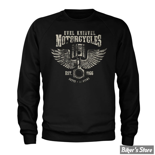 SWEAT SHIRT - EVEL KNIEVEL - Motorcycles sweatshirt - BLACK - TAILLE M