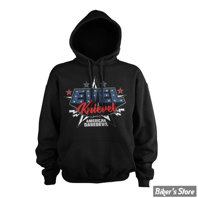 - SWEAT SHIRT A CAPUCHE - EVEL KNIEVEL - American Daredevil hoodie - BLACK - TAILLE M