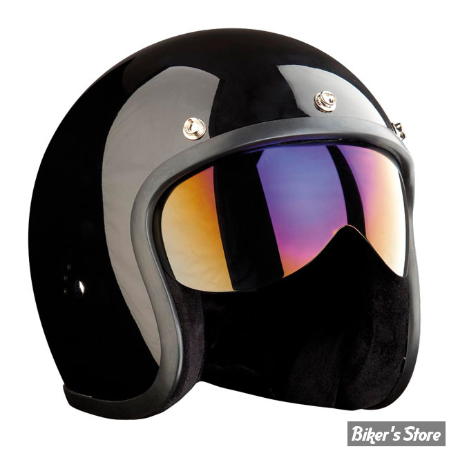 Visière bulle noir dégradée pour casque jet - Moto-Custom-Biker