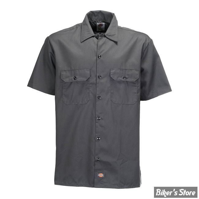 CHEMISE - DICKIES - 1574 - SHORT SLEEVE WORK SHIRT - COULEUR : CHARCOAL GREY / ANTHRACITE - TAILLE M
