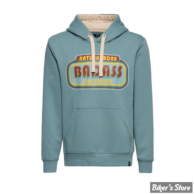 - SWEAT SHIRT A CAPUCHE - KING KEROSIN - Bad Ass hoodie - LAKE GREEN - TAILLE L