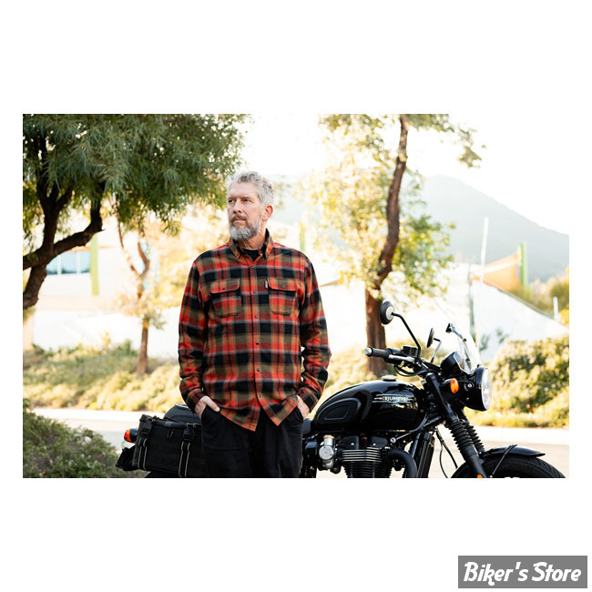 CHEMISE MANCHES LONGUES - BILTWELL - Hi Test Flannel shirt - RUST - TAILLE M