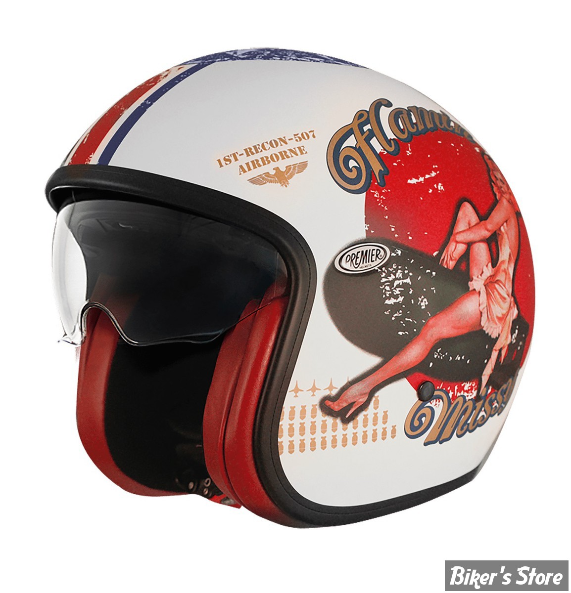 CASQUE JET  - PREMIER HELMETS - VINTAGE PIN UP 8 BM - MULTI - TAILLE M