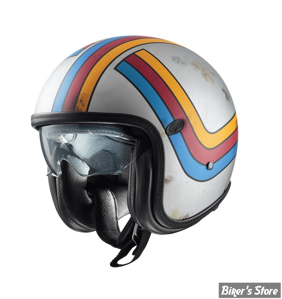 CASQUE JET  - PREMIER HELMETS - VINTAGE PLATINUM ED. EX 77 BM - MULTI - TAILLE XS