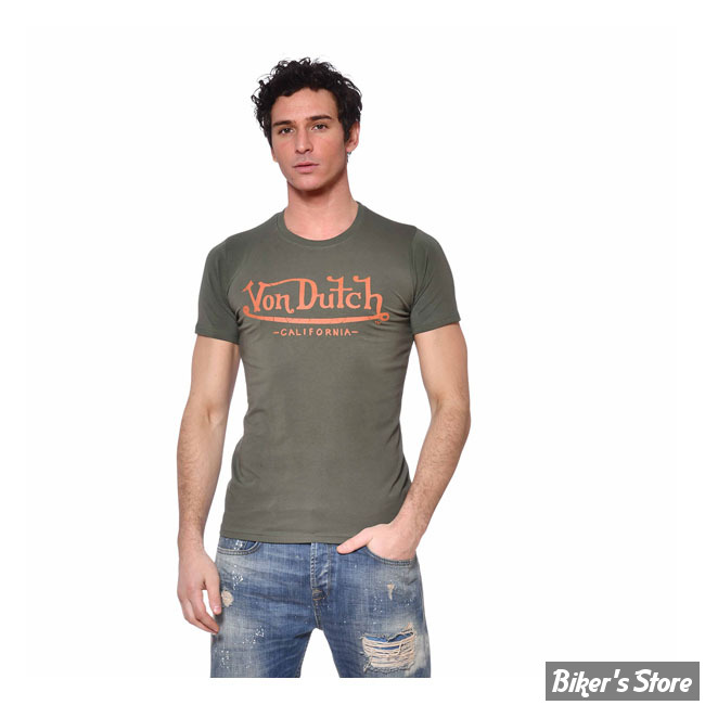 -TEE-SHIRT - VON DUTCH - SLIM FIT T-SHIRT - VERT - TAILLE XL