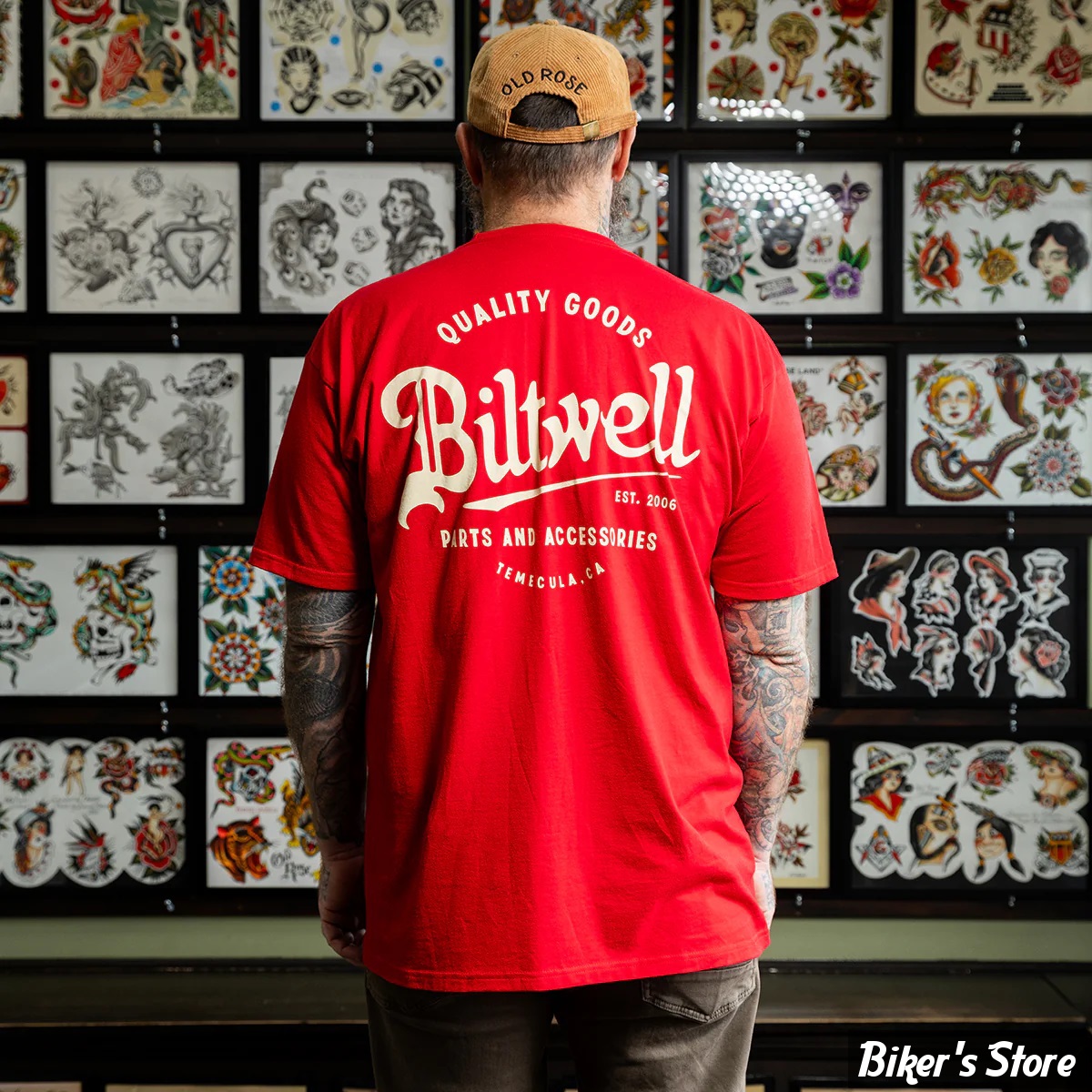 - TEE-SHIRT - BILTWELL - Quality goods pocket t-shirt - RED / ROUGE - TAILLE M