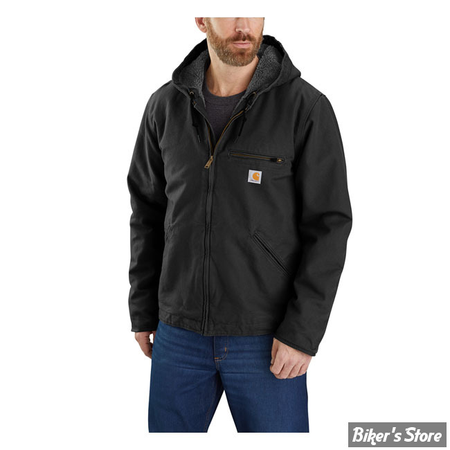 BLOUSON - CARHARTT - WASHED DUCK SHERPA LINED JACKET - NOIR - TAILLE S