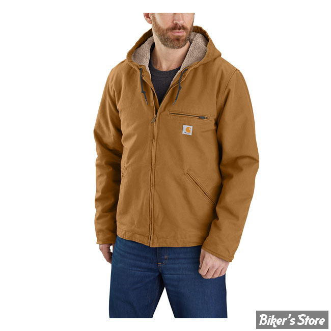 BLOUSON - CARHARTT - WASHED DUCK SHERPA LINED JACKET - MARRON - TAILLE S