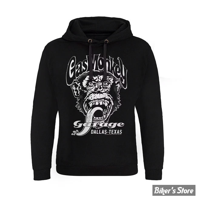 - SWEAT SHIRT A CAPUCHE - GAS MONKEY - Dallas Texas hoodie - BLACK - TAILLE M