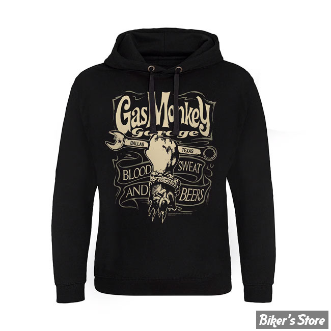 - SWEAT SHIRT A CAPUCHE - GAS MONKEY - Wrench Label epic hoodie - BLACK - TAILLE M