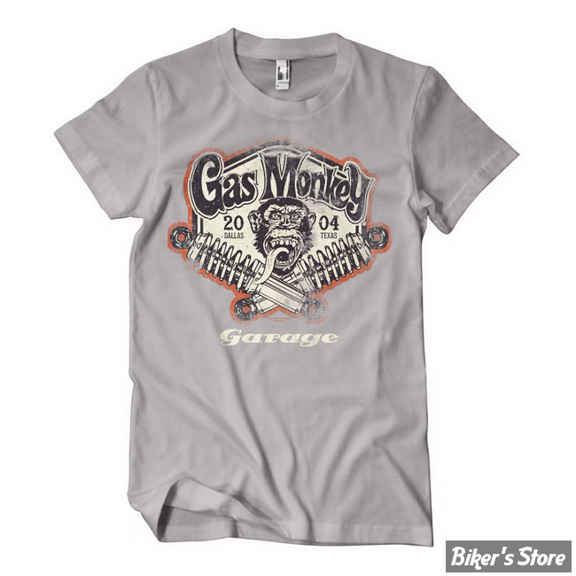 - TEE-SHIRT -  GAS MONKEY - Garage Spring coils t-shirt - STORM GREY - TAILLE XL