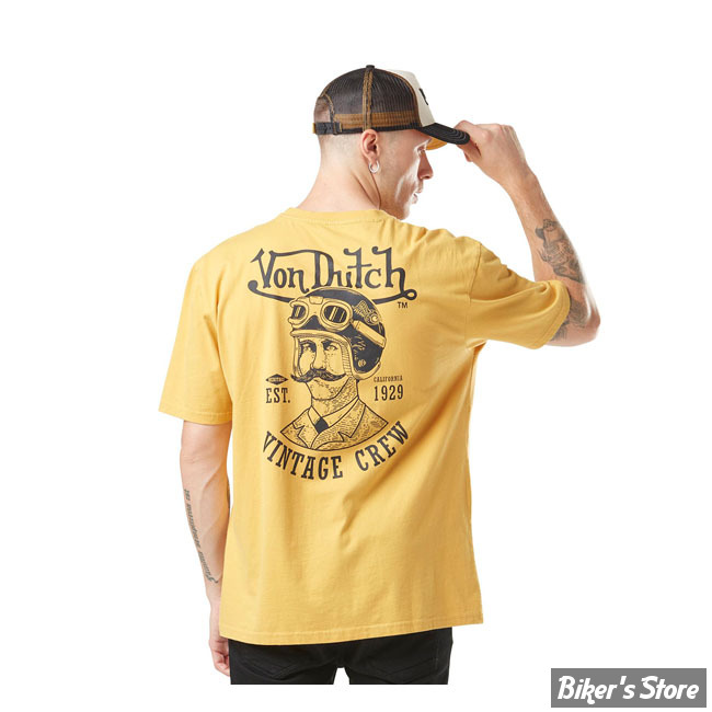 -TEE-SHIRT - VON DUTCH - PRINT CHEST T-SHIRT - JAUNE - TAILLE M