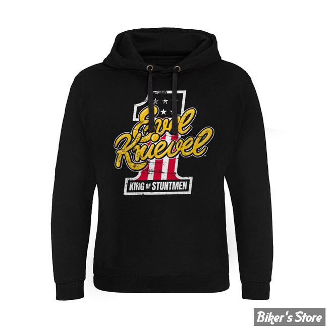 - SWEAT SHIRT A CAPUCHE - EVEL KNIEVEL - King Of Stuntmen Epic hoodie - BLACK - TAILLE S