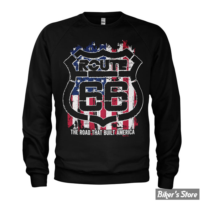 SWEAT SHIRT - ROUTE 66 - America sweatshirt - NOIR - TAILLE S