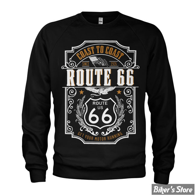 SWEAT SHIRT - ROUTE 66 - Coast to coast sweatshirt - NOIR - TAILLE S