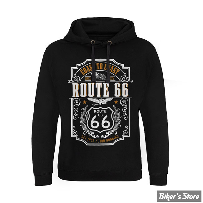 - SWEAT SHIRT A CAPUCHE - ROUTE 66 - Coast to coast Epic hoodie - BLACK - TAILLE S