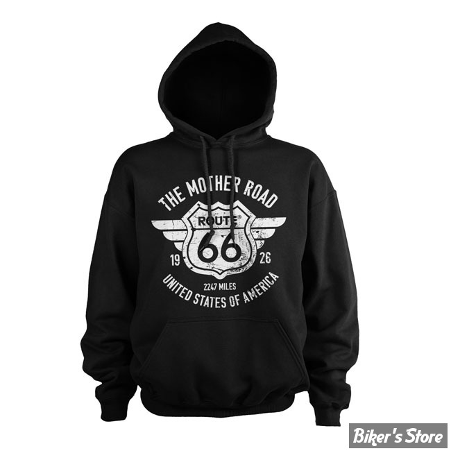 - SWEAT SHIRT A CAPUCHE - ROUTE 66 - The Mother road hoodie - BLACK - TAILLE M