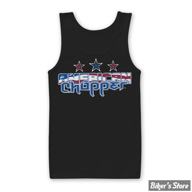 TEE-SHIRT SANS MANCHES - AMERICAN CHOPPER - Flag logo tanktop - COULEUR : NOIR - TAILLE : S