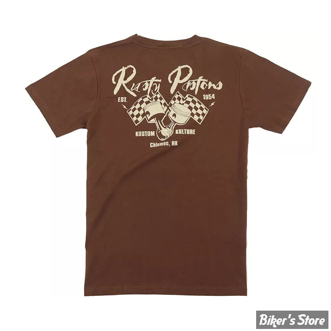 - TEE-SHIRT - RUSTY PISTONS - Carson t-shirt - BROWN - TAILLE S