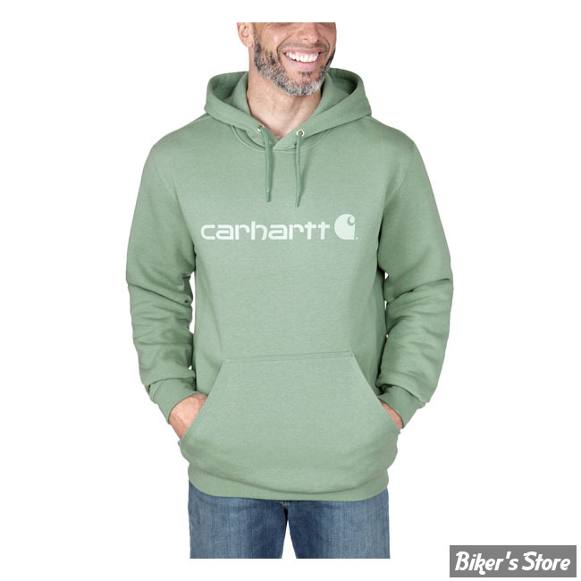 SWEAT SHIRT A CAPUCHE - CARHARTT - SIGNATURE LOGO SWEATSHIRT - loden frost heather - TAILLE M