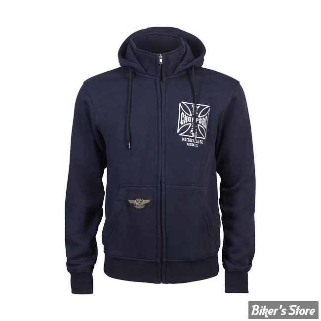 SWEAT SHIRT ZIPPÉ A CAPUCHE - WEST COAST CHOPPERS - WCC - Og Atx Zip hoodie - COULEUR : BLEU MARINE / NAVY BLUE - TAILLE : S