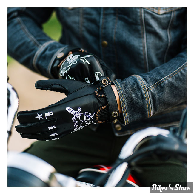 - GANTS - BY CITY - SECOND SKIN - Second Skin gloves tattoo - BLACK - TAILLE L