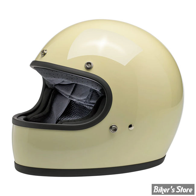 CASQUE INTEGRAL - BILTWELL - GRINGO HELMET / ECE R22.06 - BLANC BRILLANT VINTAGE - TAILLE S