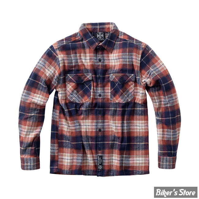 -CHEMISE MANCHES LONGUES - WCC - Rigid Flannel shirt - Orange / Brown - TAILLE XXL