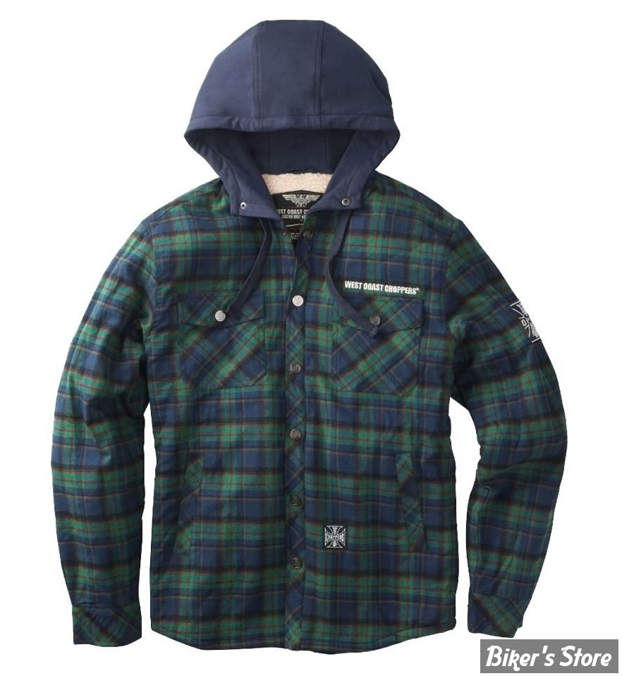 -VESTE - WCC - Sherpa Lined Flannel Jacket - Black|Gray - TAILLE 2XL